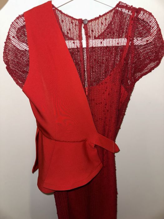 Платье красное миди