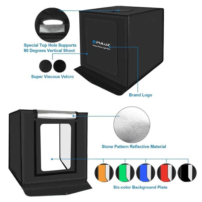PULUZ Lightbox portabil 60cm cub foto led incorporat fotografie produs