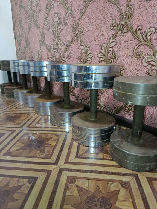 гантелла сотилади 14та дона нержавейкадан ясалган бакувват ОБШИЙ 365кг