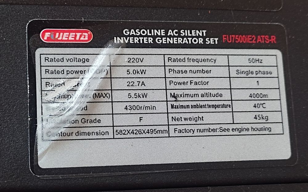 Generator fujeeta 5.5kw+AVR invertir