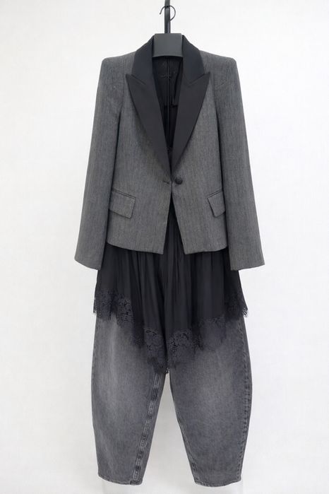 Blazer sacou Zara Zw coletia noua marimea s superb gri cu negru