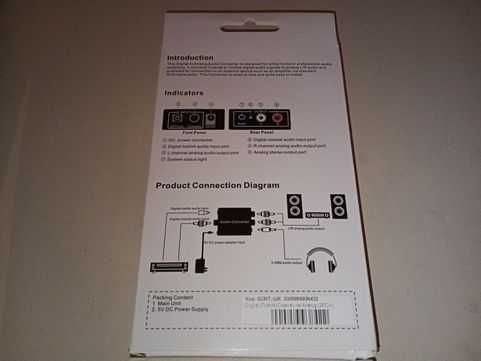 Конвертер адаптер аудио сигнала digital to analog (аудиопереходник)