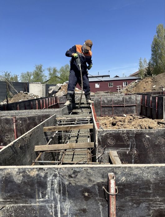 Фундамент, стяжка, отмоска, лестница, пандус