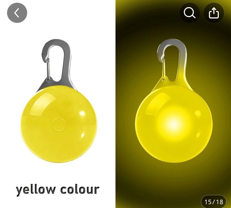 LED светлина за нашийник на куче