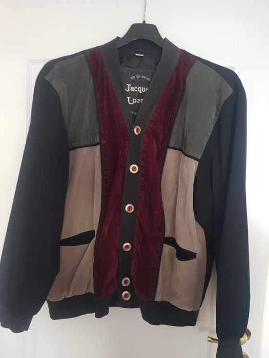 Geaca neagra cu catifea bordo si gri Jacques Lorant 52