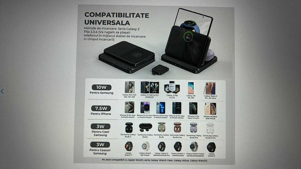 Incarcator Wireless Portabil 3 In 1