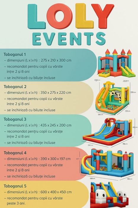 Inchirieri tobogane gonflabile - petreceri , aniversari copii