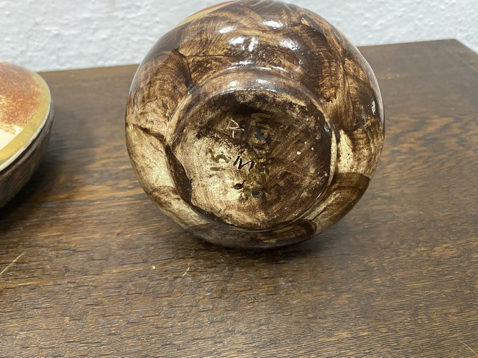 Винтидж Hubert Bequet Belgium ръчна украса ваза и кутия 1950те