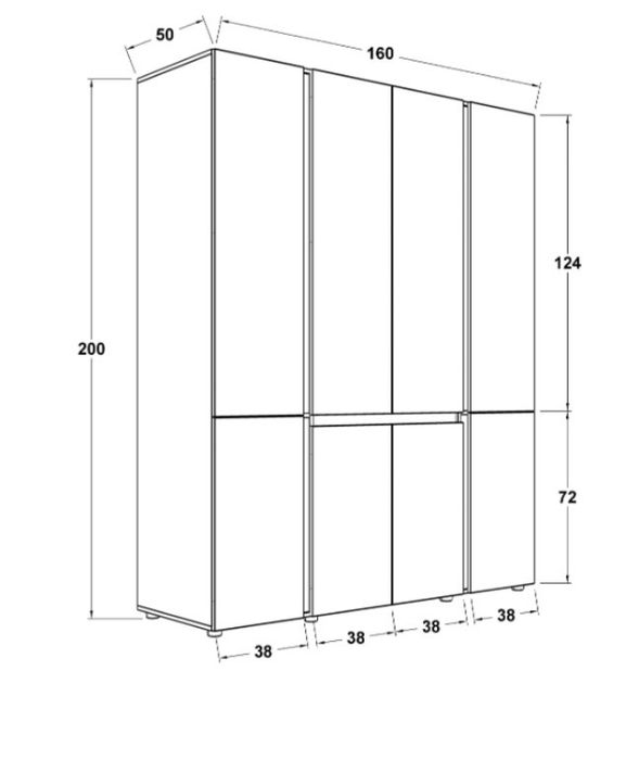 Голям гардероб сглобен нов мебели