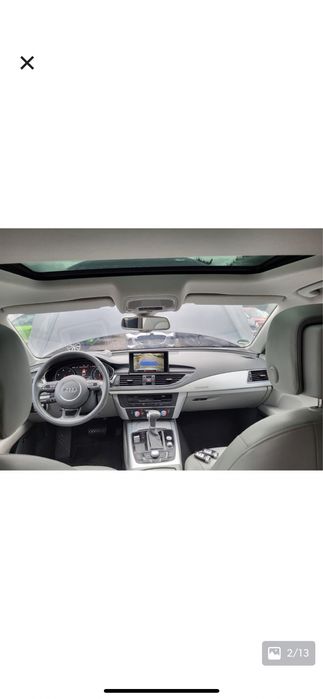 Plansa bord audi a7 cu head-up display pe gri , centuri gri airbag