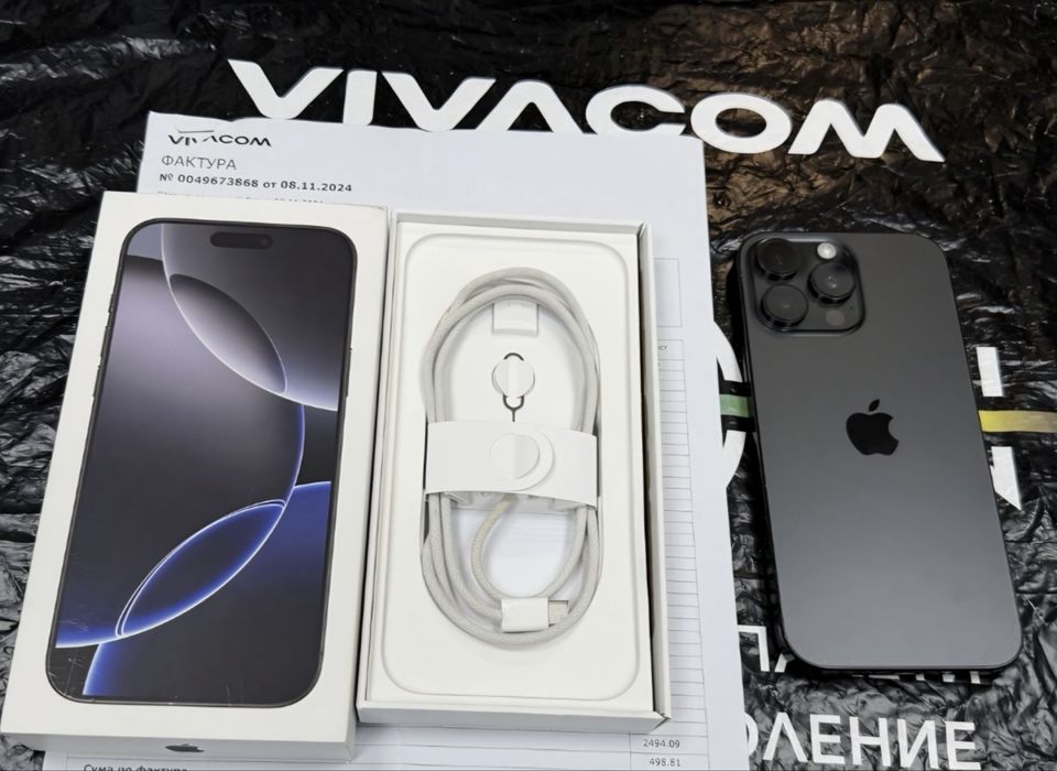!!! КАТО НОВ 512GB iPhone 16 Pro Max VIAVACOM Гаранция 2026 г. Black / Черен