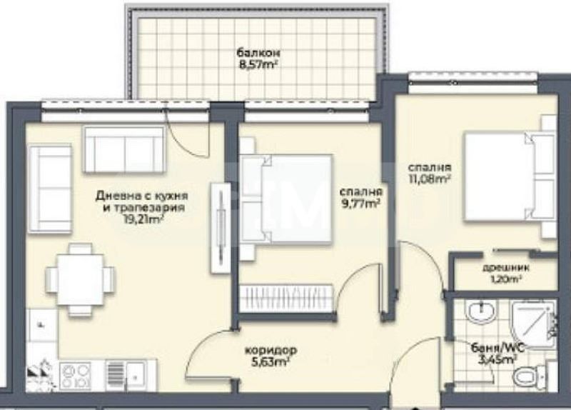 Продава се Тристаен апартамент в Варна, Аспарухово - 75 кв.м за 1507 €/кв.м - Снимка #3