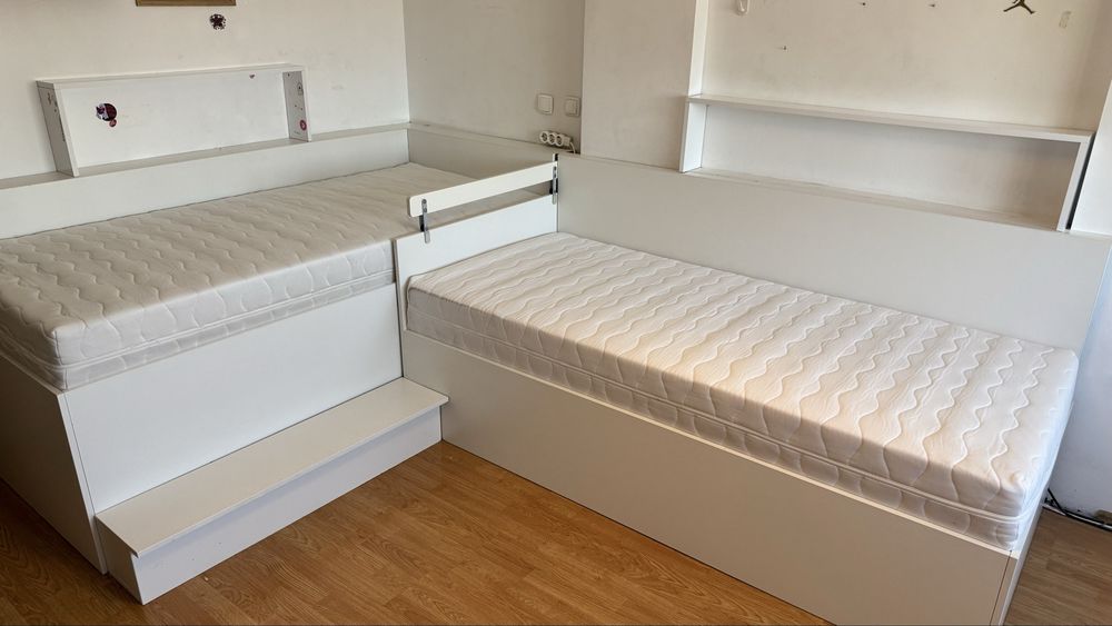 Mobilier dormitor copii - 2 paturi 200x90 cu saltele