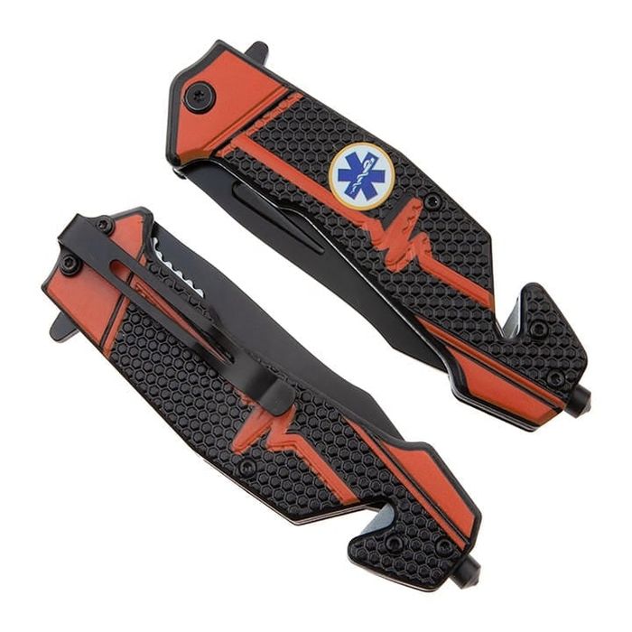 Briceag vanatoare, Medical Rescue, 22 cm, otel inoxidabil, negru