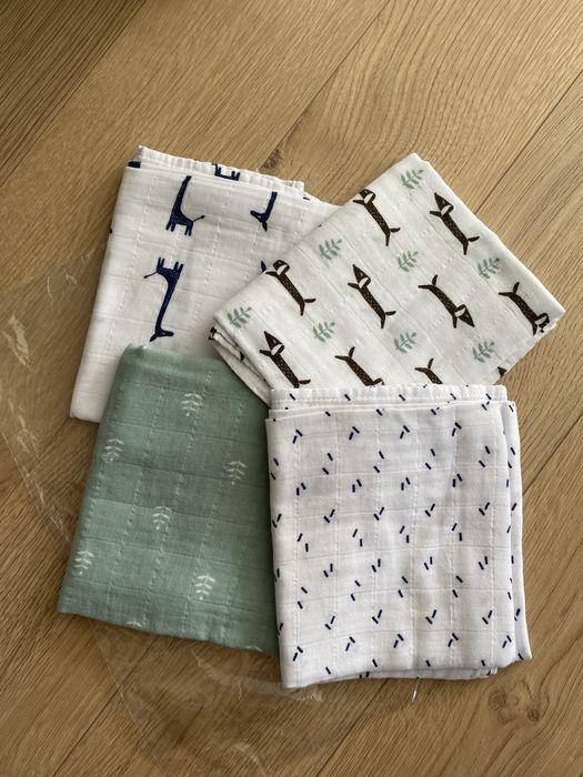 Set 4 museline din bumbac organic , Fresk