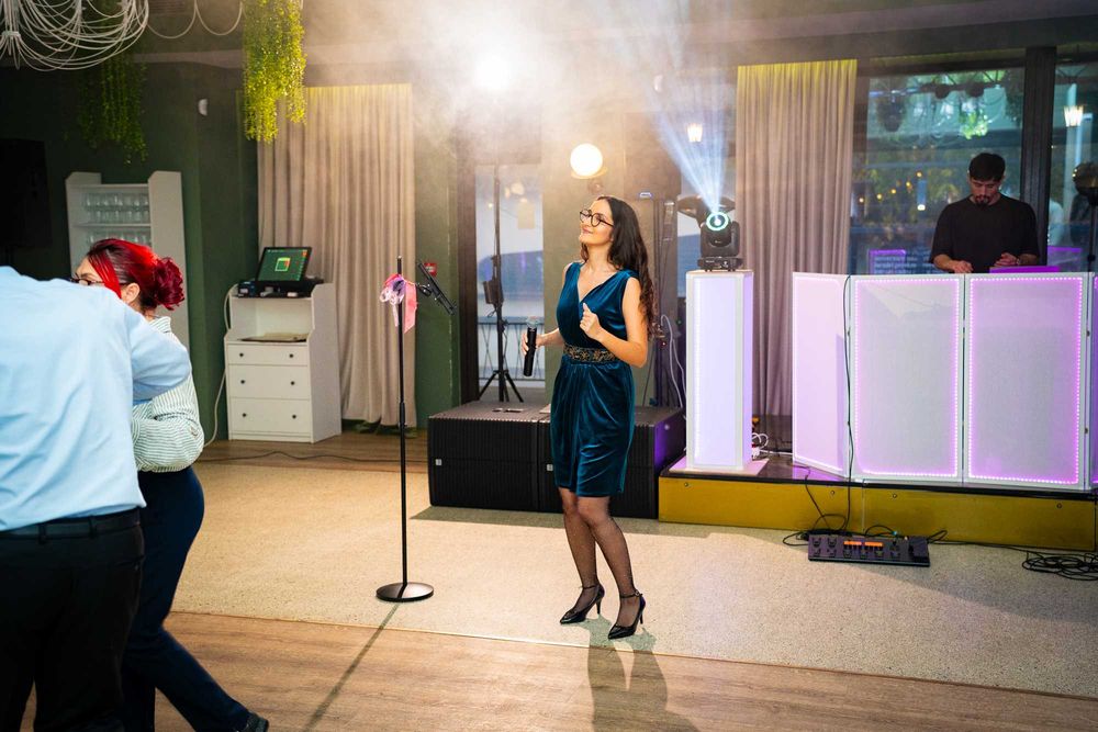 DJ,soliști muzică live,Foto-Video,spectacol de lumini,fum și baloane!