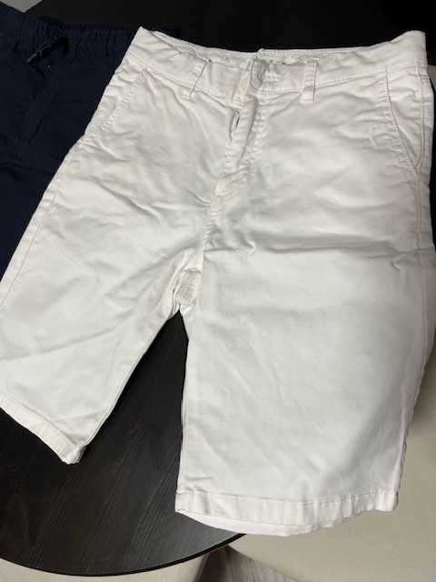 Set de 2 perechi de pantaloni 3/4 alb si albastri, baieti 10-12 ani