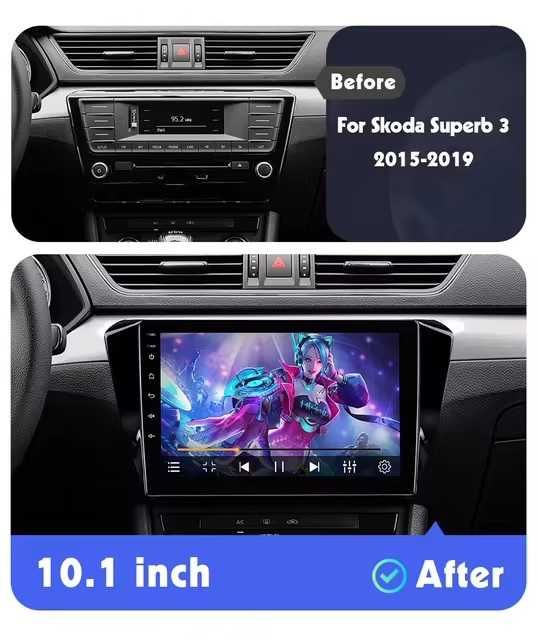 Мултимедия за Skoda Superb 3 Андроид, навигация Android Двоен дин 2DIN