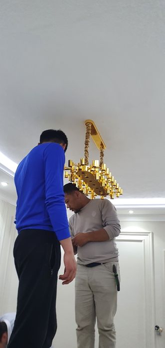 Установка люстр и светильники