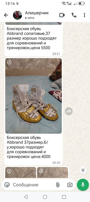 Боксерки, спортивная обувь.