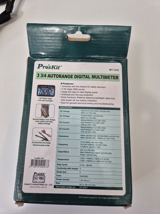 Multimetrul digital autorange Pro'sKit MT-1232 3/4 - NOU