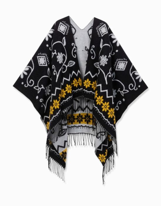 Poncho Desigual cu două fețe