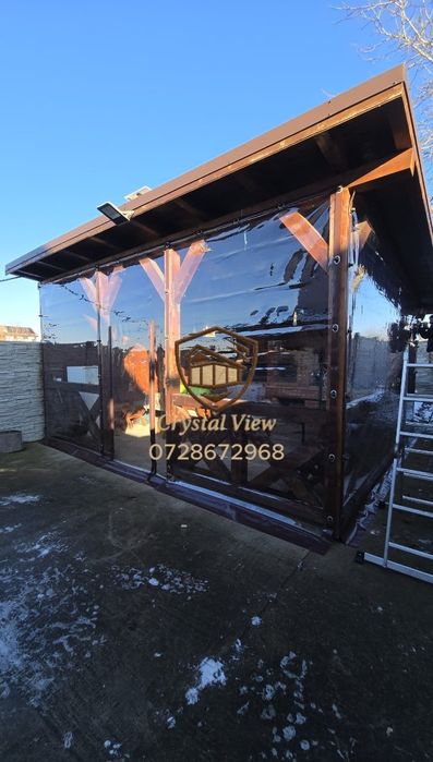 Închideri terase cu folie transparentă 0,8 mm – Crystal View