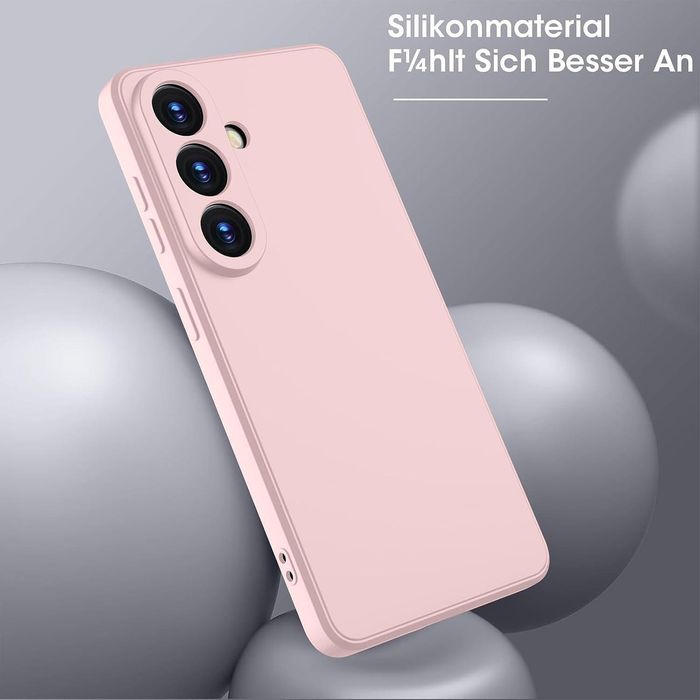 Матов силиконов кейс за samsung galaxy s26 - розов - със защита на кам