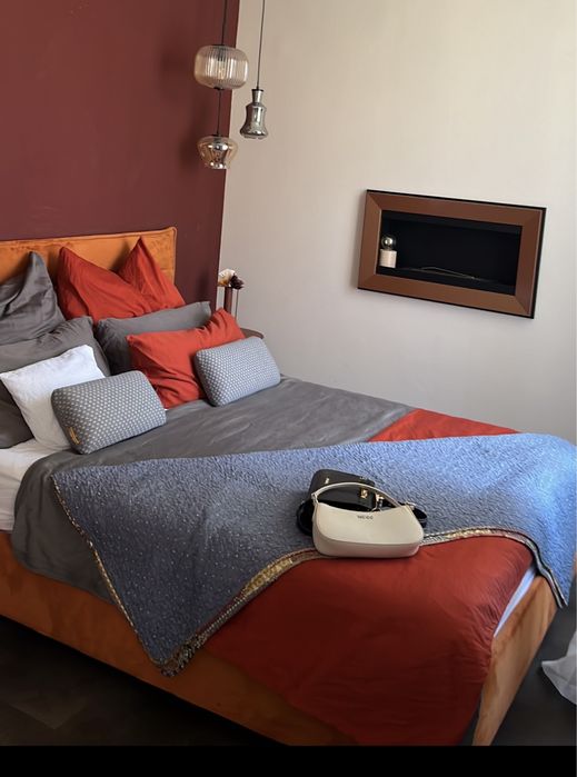 Pat 160/200 culoare cupru material velur