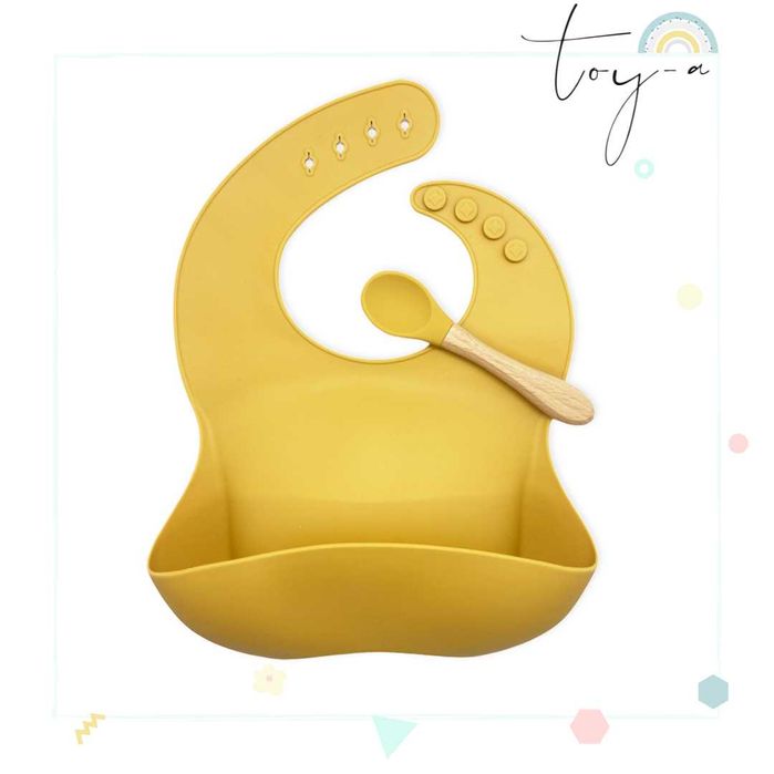 Силиконов бебешки лигавник с джоб