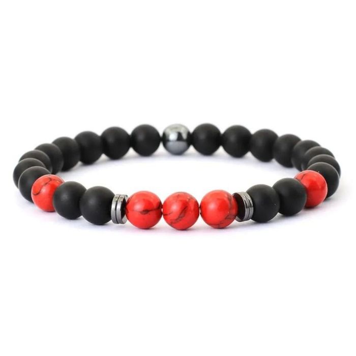 Подарочный мужской браслет с натуральными камнями.