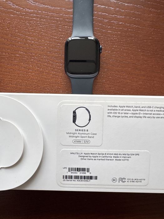Apple watch series 8, 41 mm, midnight