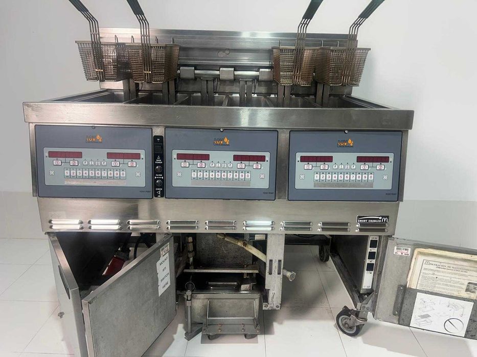 Henny Penny - Friteuza electrica 6 cuve cu sitem de filtare ulei (GAZ)