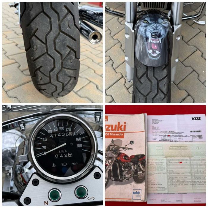SUZUKI VZ800 MARAUDER EXTRA CROM VOPSIT CU AEROGRAF=UNICAT=WOLF anvelope noi km reali+revizii la zi absolut impecabil adus din GERMANIA Chopper Bobber