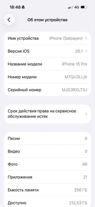 Iphone 15 pro, 256 gb, емкость 83%