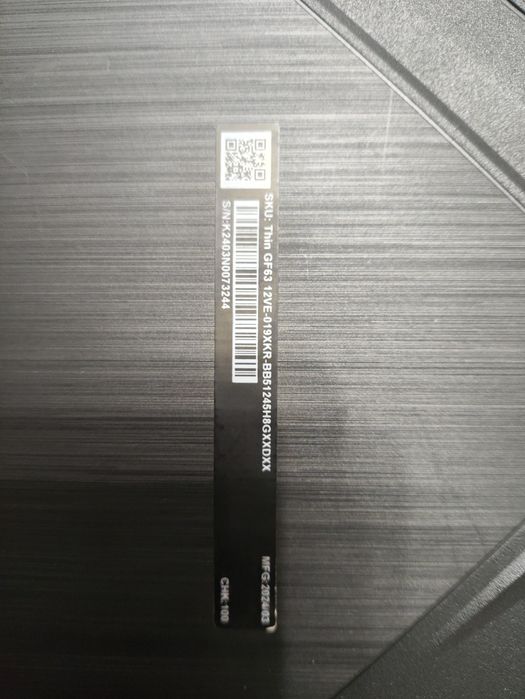 MSI notebook Rtx 4050. Thin GF63 12VE(2TB -  32G)