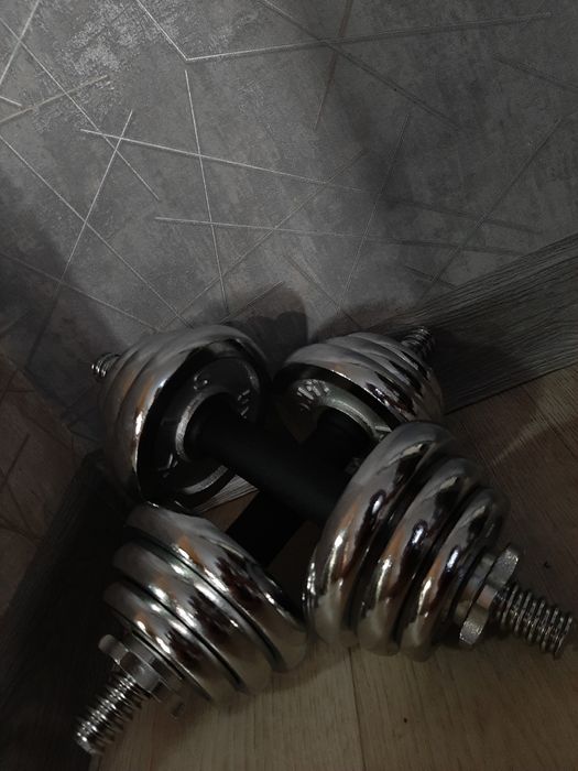 Гантели 15кг разборные хромированные