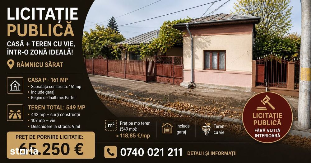 Casa P - 161 mp  + Garaj + Teren 442 mp, Ramnicu Sarat