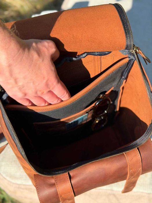 Rucsac din piele naturală. Rucsac pentru laptop. Leather Laptop backpack