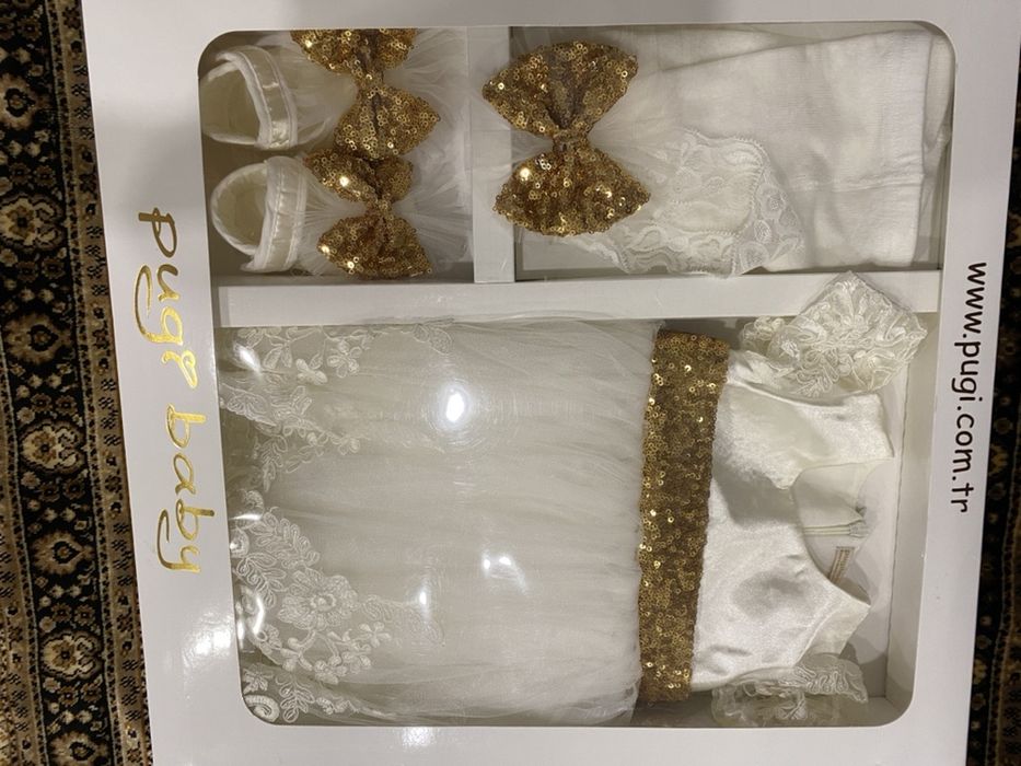 Нарядное платье-комплект от 0-3 мес