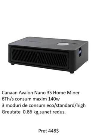 Canaan Avalon Nano 3 S Home Miner Asic Antminer Constanta • OLX.ro