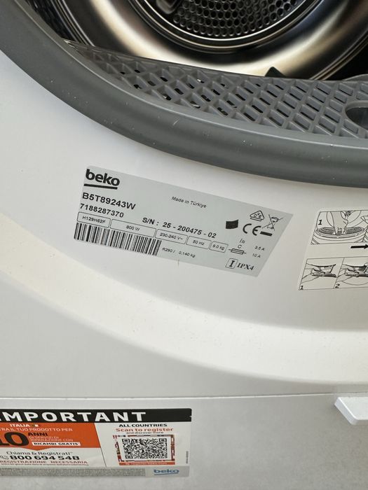 Vand uscator de rufe Beko 9kg - pompa de caldura
