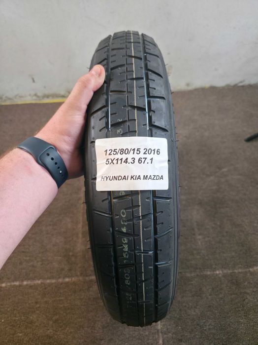 Roata Rezerva SLIM MICA - 4x100 15'' - 125/80/15 - OEM Hyundai I10 I20 / Kia Rio Stonic / Toyota / Mazda - NOUA