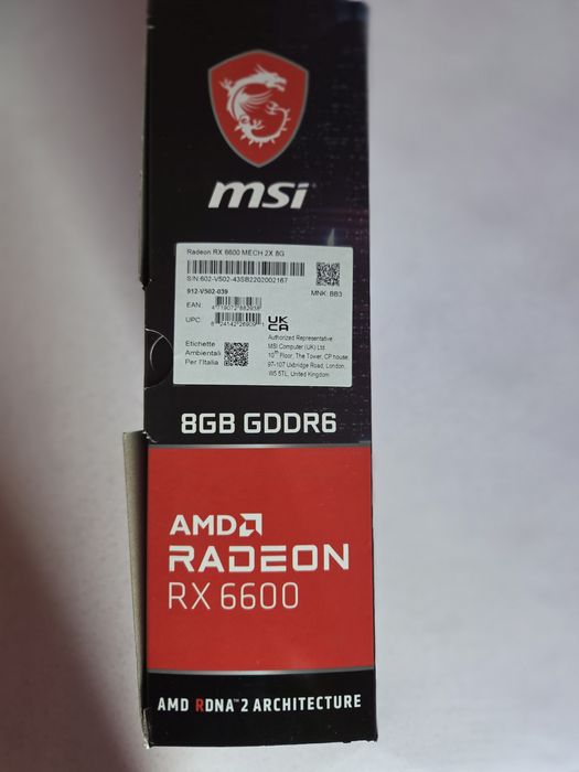 Placă video MSI Mech 2X RX6600,8GB GDDR6