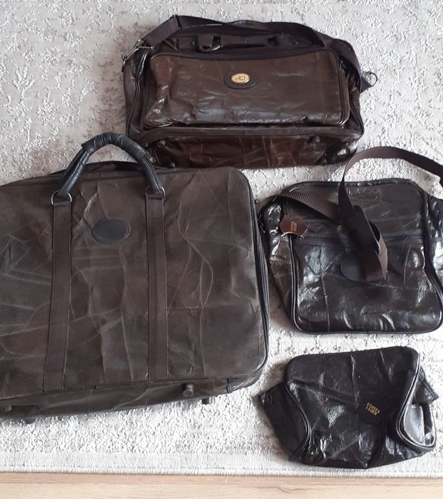 Vănd set  geanta bărbătesc piele