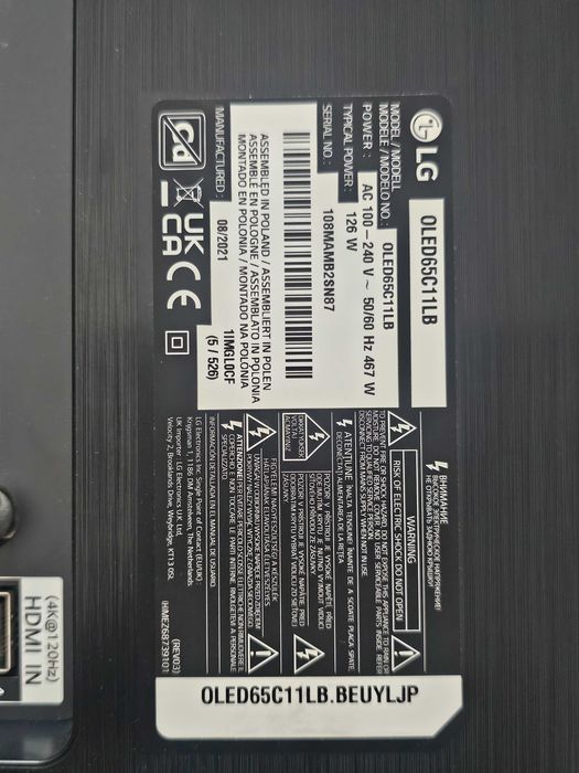 sursă tv LG OLED OLED65C11LB