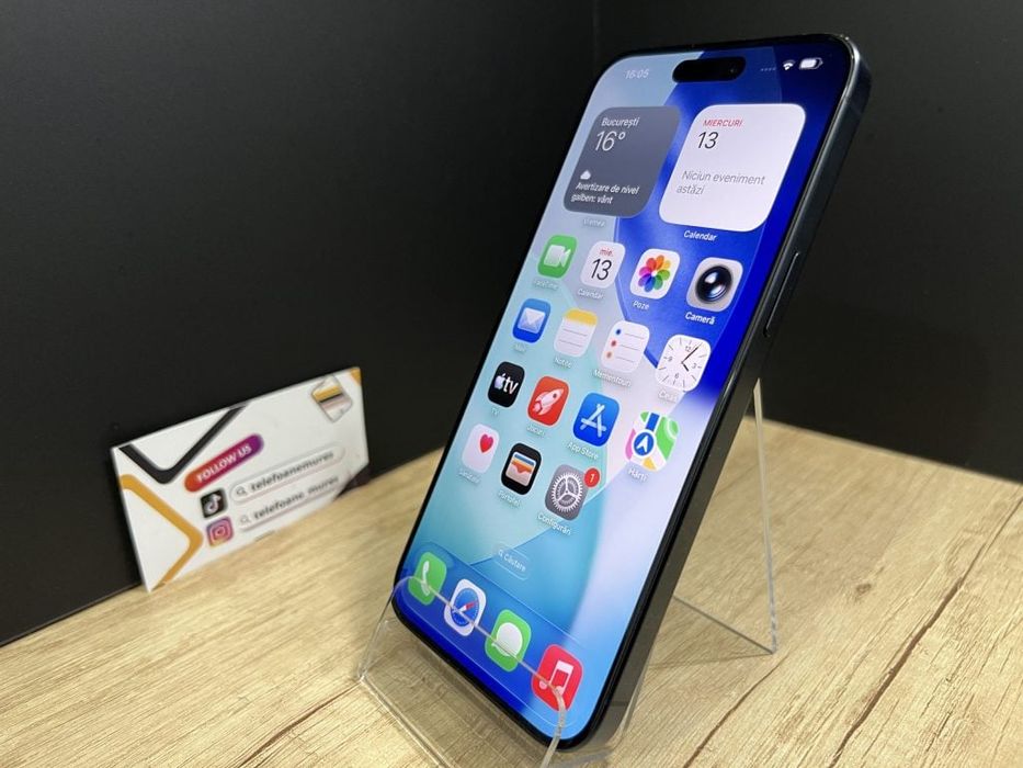 Iphone 15 Pro Max 256Gb Blue Titanium Second-Hand 3 ani garanție, Tele