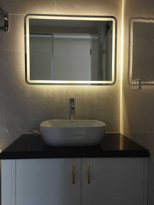 Зеркало с подсветкой в ванную 60х80 или 80х60 Антипар с подогревом