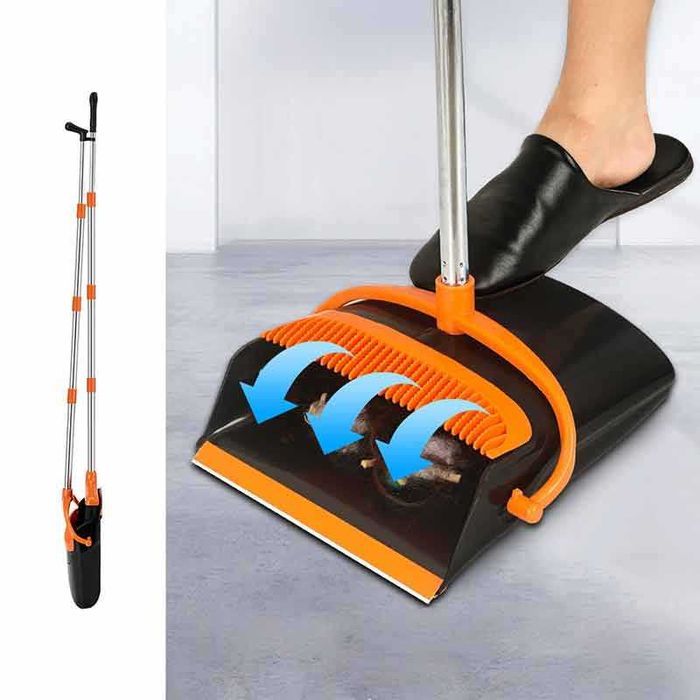 Комплект метла и лопатка 2 в 1 с дълга метална дръжка Lazy Sweeping Kit