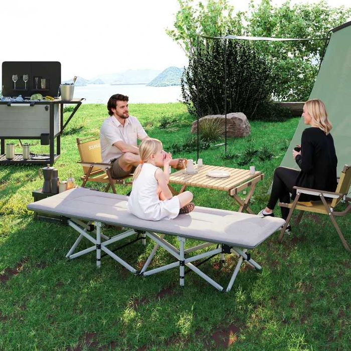 Сгъваемо къмпинг легло Outsunny, меко, издържа до 200 кг